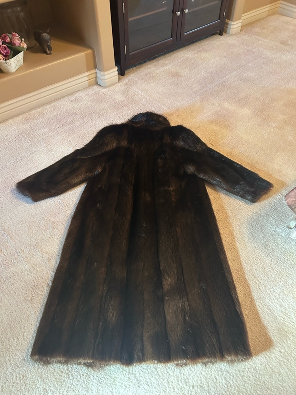 Full-Length Dark Brown Fur Coat